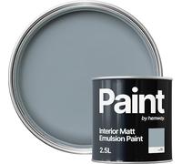 Hemway Dark Skies Blue Paint 2.5 L, Indoor Matt Finish, One Coat, Wall Paint, Acrylic & Water-Based Emulsion, Quick Dry & High Coverage for the Kitchen, Bathroom & Bedroom Walls & Ceiling