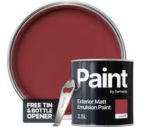 Hemway Deep Terracotta Red Exterior Matt Acrylic Paint 2.5L Tin Durable Emulsion Outdoor British-Made Wood, Masonry, Shed, Fence