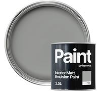 Hemway Dove Grey Paint 2.5 L, Indoor Matt Finish, One Coat, Wall Paint, Acrylic & Water-Based Emulsion, Quick Dry & High Coverage for the Kitchen, Bathroom & Bedroom Walls & Ceiling