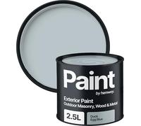Hemway Duck Egg Blue Exterior Paint 2.5L, Outdoor Matt Finish, Acrylic & Water-Based Emulsion, Quick Dry & High Coverage for Walls, Wood, Metal, Fence, Masonry Paint Exterior & Furniture