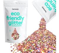 Hemway Eco Friendly Biodegradable Glitter 100g / 3.5oz Bio Cosmetic Safe Sparkle Vegan for Face, Eyeshadow - 1/8" 0.125" 3mm - Rose Gold Holographic