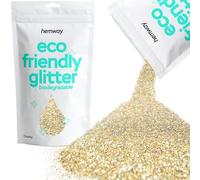 Hemway Eco Friendly Biodegradable Glitter - Champagne Gold | 100g Chunky Plant-Based Metallic Flakes for Arts & Resin Crafts | Bio Supplies for Festival, Hair, Face, Body & Nail Art Decoration