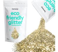 Hemway Eco Friendly Biodegradable Glitter - Champagne Gold | 100g Extra Chunky Plant-Based Metallic Flakes for Arts & Resin Crafts | Bio Supplies for Festival, Hair, Face, Body & Nail Art