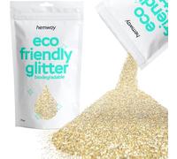 Hemway Eco Friendly Biodegradable Glitter - Champagne Gold | 100g Fine Plant-Based Metallic Flakes for Arts & Resin Crafts | Bio Supplies for Festival, Hair, Face, Body & Nail Art Decoration