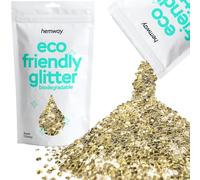 Hemway Eco Friendly Biodegradable Glitter - Champagne Gold | 100g Super Chunky Plant-Based Metallic Flakes for Arts & Resin Crafts | Bio Supplies for Festival, Hair, Face, Body & Nail Art