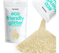 Hemway Eco Friendly Biodegradable Glitter - Champagne Gold | 100g Ultrafine Plant-Based Metallic Flakes for Arts & Resin Crafts | Bio Supplies for Festival, Hair, Face, Body & Nail Art Decoration