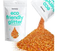 Hemway Eco Friendly Biodegradable Glitter - Copper Holographic | 100g Chunky Plant-Based Metallic Flakes for Arts & Resin Crafts | Bio Supplies for Festival, Hair, Face, Body & Nail Art Decoration