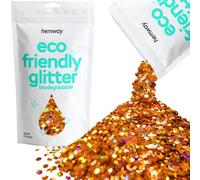 Hemway Eco Friendly Biodegradable Glitter - Copper Holographic | 100g Super Chunky Plant-Based Metallic Flakes for Arts & Resin Crafts | Bio Supplies for Festival, Hair, Face, Body & Nail Art