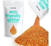 Hemway Eco Friendly Biodegradable Glitter - Copper Holographic | Fine Plant-Based Metallic Flakes for Arts & Resin Crafts | Bio Supplies for Festival, Hair, Face, Body & Nail Art Decoration | 100 g