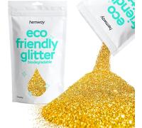 Hemway Eco Friendly Biodegradable Glitter - Gold | 100g Chunky Plant-Based Metallic Flakes for Arts & Resin Crafts | Bio Supplies for Festival, Hair, Face, Body & Nail Art Decoration