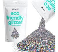 Hemway Eco Friendly Biodegradable Glitter - Gun Metal Grey Holographic | 100g Fine Plant-Based Metallic Flakes for Arts & Resin Crafts | Bio Supplies for Festival, Hair, Face, Body & Nail Art