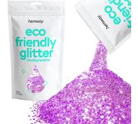Hemway Eco Friendly Biodegradable Glitter - Lavender Purple | 100g Extra Chunky Plant-Based Metallic Flakes for Arts & Resin Crafts | Bio Supplies for Festival, Hair, Face, Body & Nail Art