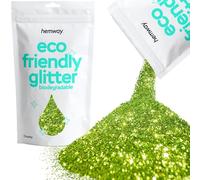 Hemway Eco Friendly Biodegradable Glitter - Lime Green | Chunky Plant-Based Metallic Flakes for Arts & Resin Crafts | Bio Supplies for Festival, Hair, Face, Body & Nail Art Decoration | 100 g