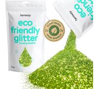 Hemway Eco Friendly Biodegradable Glitter Lime Green Fine 100g, Plant Based | Biodegradable Glitter for Craft, Face, Hair, Nail, Body and Festival