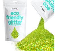 Hemway Eco Friendly Biodegradable Glitter - Lime Green Holographic | 100g Ultrafine Plant-Based Metallic Flakes for Arts & Resin Crafts | Bio Supplies for Festival, Hair, Face, Body & Nail Art