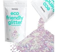 Hemway Eco Friendly Biodegradable Glitter - Mother of Pearl Iridescent | Super Chunky Plant-Based Metallic Flakes for Arts & Resin Crafts | Bio Supplies for Hair, Face, Body & Nail Art | 100 g