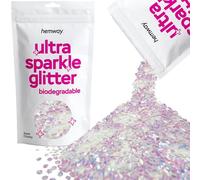 Hemway Eco Friendly Biodegradable Glitter - Mother of Pearl Iridescent | Super Chunky Plant-Based Metallic Flakes for Arts & Resin Crafts | Bio Supplies for Hair, Face, Body & Nail Art | 100 g