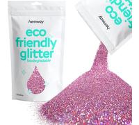 Hemway Eco Friendly Biodegradable Glitter - Pink Holographic | Ultrafine Plant-Based Metallic Flakes for Arts & Resin Crafts | Bio Supplies for Festival, Hair, Face, Body & Nail Art Decoration | 100 g