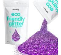 Hemway Eco Friendly Biodegradable Glitter - Purple | 100g Chunky Plant-Based Metallic Flakes for Arts & Resin Crafts | Bio Supplies for Festival, Hair, Face, Body & Nail Art Decoration