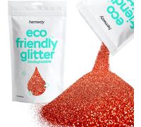 Hemway Eco Friendly Biodegradable Glitter - Red Holographic | 100g Ultrafine Plant-Based Metallic Flakes for Arts & Resin Crafts | Bio Supplies for Festival, Hair, Face, Body & Nail Art Decoration