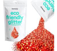 Hemway Eco Friendly Biodegradable Glitter - Red Holographic | Extra Chunky Plant-Based Metallic Flakes for Arts & Resin Crafts | Bio Supplies for Festival, Hair, Face, Body & Nail Art | 100 g