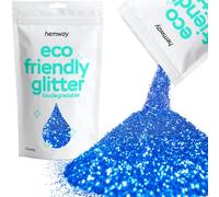 Hemway Eco Friendly Biodegradable Glitter - Sapphire Blue | 100g Chunky Plant-Based Metallic Flakes for Arts & Resin Crafts | Bio Supplies for Festival, Hair, Face, Body & Nail Art Decoration