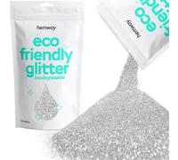 Hemway Eco Friendly Biodegradable Glitter - Silver | 100g Ultrafine Plant-Based Metallic Flakes for Arts & Resin Crafts | Bio Supplies for Festival, Hair, Face, Body & Nail Art Decoration
