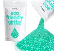 Hemway Eco Friendly Biodegradable Glitter - Turquoise Blue | 100g Ultrafine Plant-Based Metallic Flakes for Arts & Resin Crafts | Bio Supplies for Festival, Hair, Face, Body & Nail Art Decoration