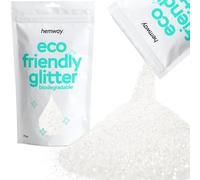 Hemway Eco Friendly Biodegradable Glitter - White Iridescent | 100g Fine Plant-Based Metallic Flakes for Arts & Resin Crafts | Bio Supplies for Festival, Hair, Face, Body & Nail Art Decoration
