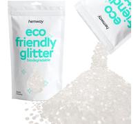 Hemway Eco Friendly Biodegradable Glitter - White Iridescent | 100g Super Chunky Plant-Based Metallic Flakes for Arts & Resin Crafts | Bio Supplies for Festival, Hair, Face, Body & Nail Art