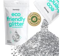 Hemway Eco Friendly Glitter Silver Super Chunky 100g, Plant Based | Biodegradable Glitter for Craft, Face, Hair, Nail, Body and Festival