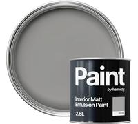 Hemway Elephant Grey Paint 2.5 L, Indoor Matt Finish Wall Paint, Acrylic & Water-Based Emulsion, Quick Dry & High Coverage for the Kitchen, Bathroom & Bedroom Walls & Ceiling