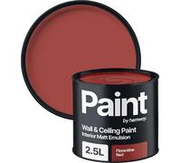 Hemway Florentine Red Paint 2.5 L, Indoor Matt Finish Wall Paint, Acrylic & Water-Based Emulsion, Quick Dry & High Coverage for the Kitchen, Bathroom & Bedroom Walls & Ceiling
