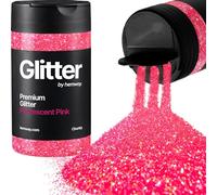 Hemway Fluorescent Pink Glitter Shaker, 130g Chunky Glitter, Crafts 1/40" Metallic Flake Pink Sequins, Resin & Epoxy Crafts, Decorating, Halloween, Christmas, Nail, Face, Art