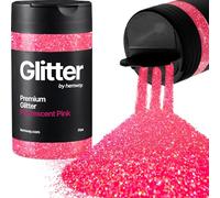 Hemway Fluorescent Pink Glitter Shaker, 130g Fine Glitter, Crafts 1/64" Metallic Flake Pink Sequins, Resin & Epoxy Crafts, Decorating, Halloween, Christmas, Nail, Face, Art