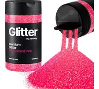 Hemway Fluorescent Pink Glitter Shaker, 130g Microfine Glitter, Crafts 1/256" Metallic Flake Pink Sequins, Resin & Epoxy Crafts, Decorating, Halloween, Christmas, Nail, Face, Art
