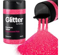 Hemway Fluorescent Pink Glitter Shaker, 130g Ultrafine Glitter, Crafts 1/128" Metallic Flake Pink Sequins, Resin & Epoxy Crafts, Decorating, Halloween, Christmas, Nail, Face, Art