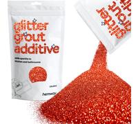 Hemway Glitter For Grout Additive Tile Red Holographic, Ultrafine Size, 100G, Sparkle Grout, Bathroom Wet Room Kitchen