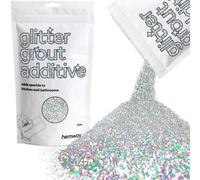 Hemway Glitter For Grout Additive Tile Silver Holographic, Fine Size, 100G, Sparkle Grout, Bathroom Wet Room Kitchen