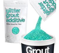 Hemway Glitter Grout Additive add Sparkle to Mosaic Tiles, Bathrooms, Wet Rooms, Kitchens, Tiled Based Rooms and Cement Based Grouts 100g / 3.5oz - Turquoise Blue Holographic