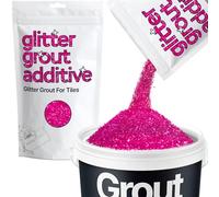 Hemway Glitter Grout Additive add Sparkle to Mosaic Tiles, Bathrooms, Wet Rooms, Kitchens, Tiled Based Rooms and Cement Based Grouts 100g / 3.5oz - Dark Rose Pink