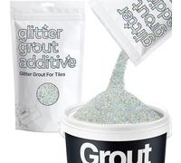 Hemway Glitter Grout Additive add Sparkle to Mosaic Tiles, Bathrooms, Wet Rooms, Kitchens, Tiled Based Rooms and Cement Based Grouts 100g / 3.5oz - Silver Holographic Fibre