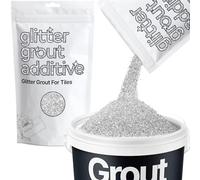 Hemway Glitter Grout Additive add Sparkle to Mosaic Tiles, Bathrooms, Wet Rooms, Kitchens, Tiled Based Rooms and Cement Based Grouts 100g / 3.5oz - Silver