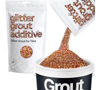 Hemway Glitter Grout Additive add Sparkle to Mosaic Tiles, Bathrooms, Wet Rooms, Kitchens, Tiled Based Rooms and Cement Based Grouts 100g / 3.5oz - Bronze Brown Holographic