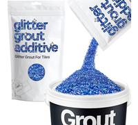Hemway Glitter Grout Additive add Sparkle to Mosaic Tiles, Bathrooms, Wet Rooms, Kitchens, Tiled Based Rooms and Cement Based Grouts 100g / 3.5oz - Sapphire Blue Holographic