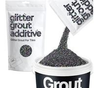 Glitter for Grout Additive Tile Black Holographic, Fine Size, 100g, Sparkle Grout, Bathroom Wet Room Kitchen Hemway Black One Size