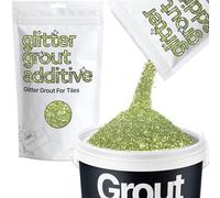 Hemway Glitter Grout Additive add Sparkle to Mosaic Tiles, Bathrooms, Wet Rooms, Kitchens, Tiled Based Rooms and Cement Based Grouts 100g / 3.5oz - Olive Green
