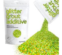 Hemway Glitter Grout Additive - Lime Green Holographic | 100g Metallic Flakes for Adding Sparkle to Old & New Kitchen & Bathroom Tiles | Enhance Your Indoor Grouting Projects with a Sparkly Effect