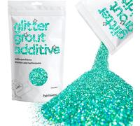 Hemway Glitter Grout Additive - Turquoise Blue Holographic | 100g Chunky Flakes for Adding Sparkle to Kitchen & Bathroom Tiles | Enhance Your Indoor Grouting Projects with a Sparkly Effect