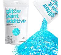 Hemway Glitter Paint Additive - Baby Blue Iridescent | 100g Extra Chunky Metallic Flakes for Adding Sparkle to Paints & Wood Varnish | Add to Emulsion, Acrylic & Latex for Indoor Sparkly Walls